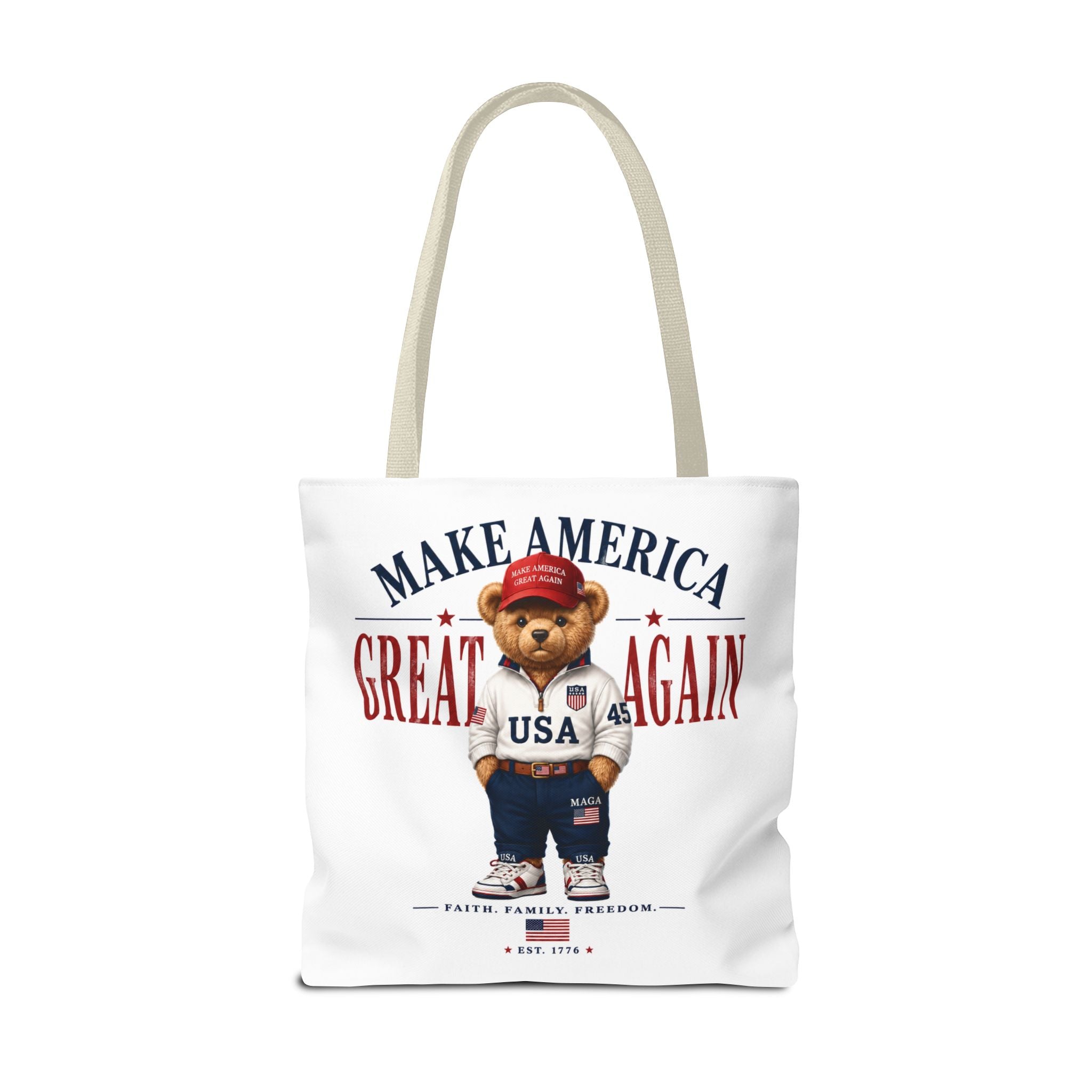 Make America Great Again Patriotic Teddy Bear Tote Bag