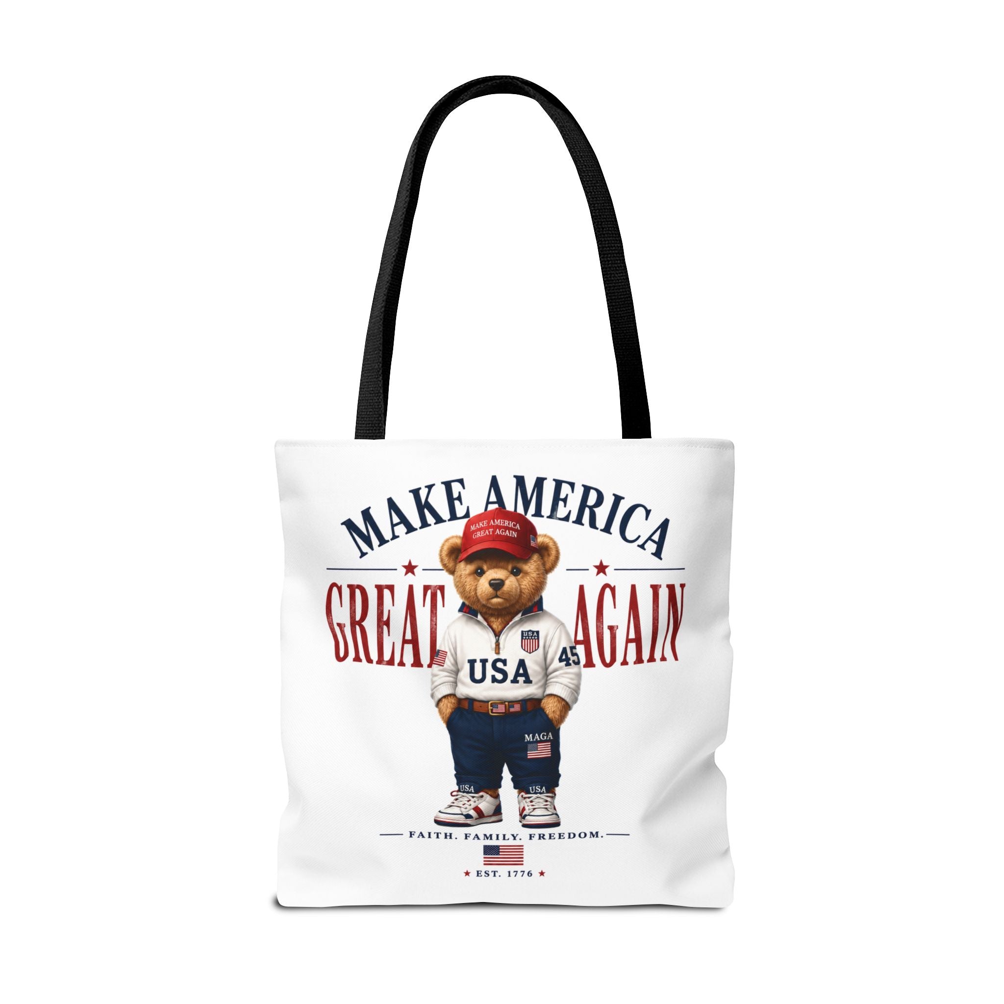 Make America Great Again Patriotic Teddy Bear Tote Bag
