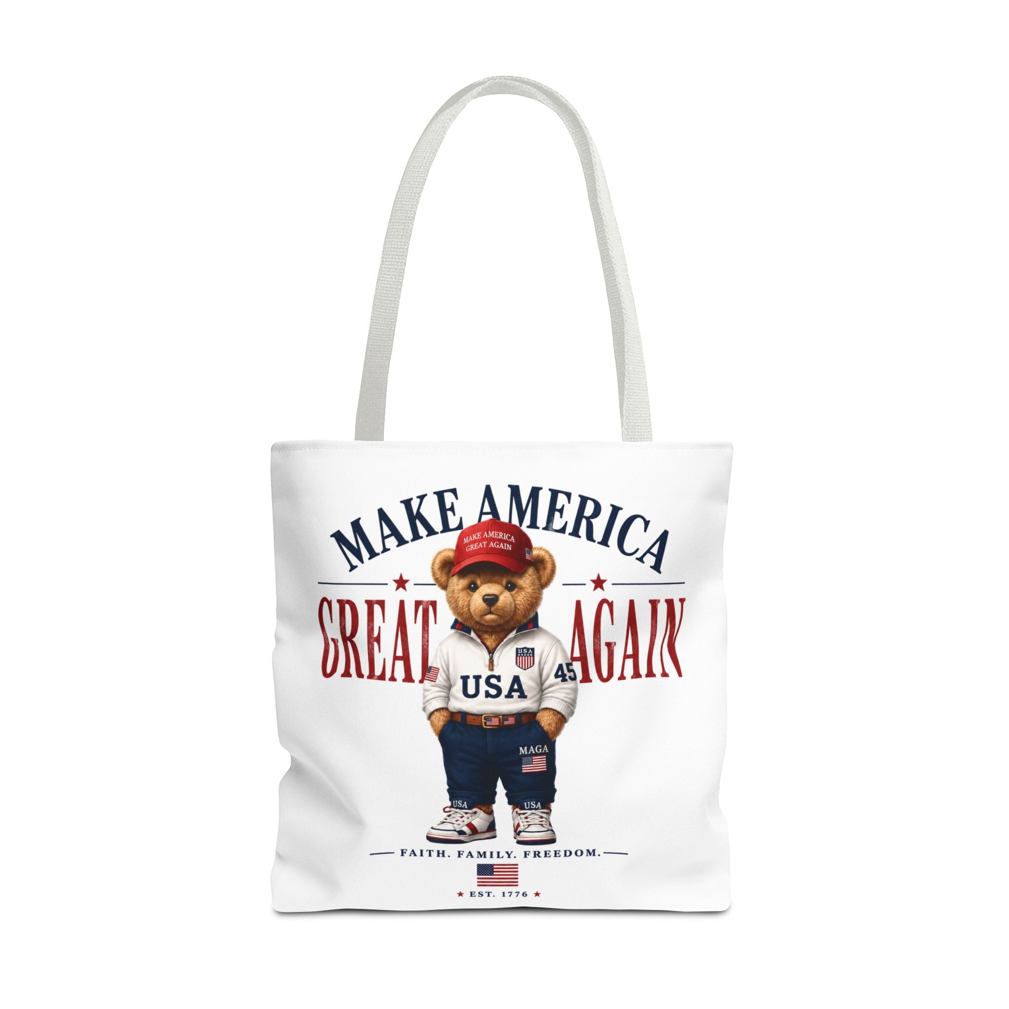 Make America Great Again Patriotic Teddy Bear Tote Bag