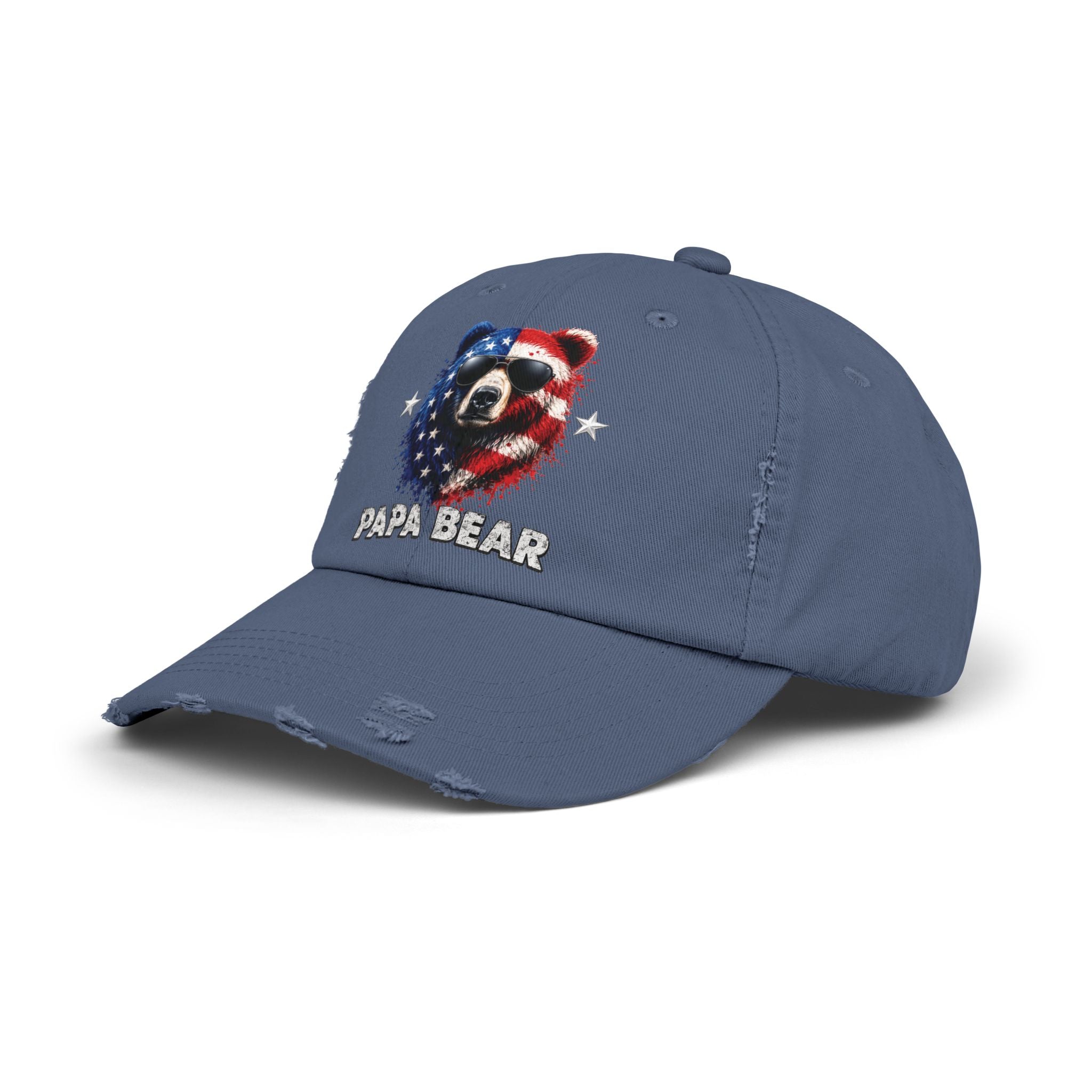 Papa Bear Distressed Flag Cap