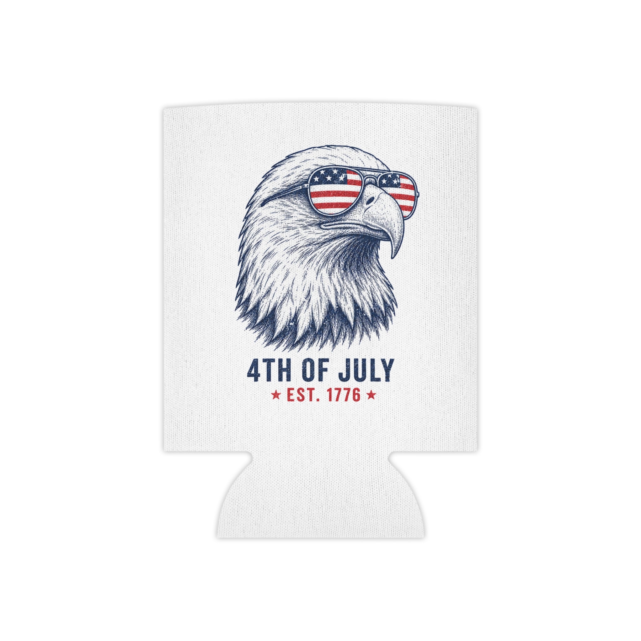 4th of July Patriotic Eagle Can Cooler — "Est. 1776"