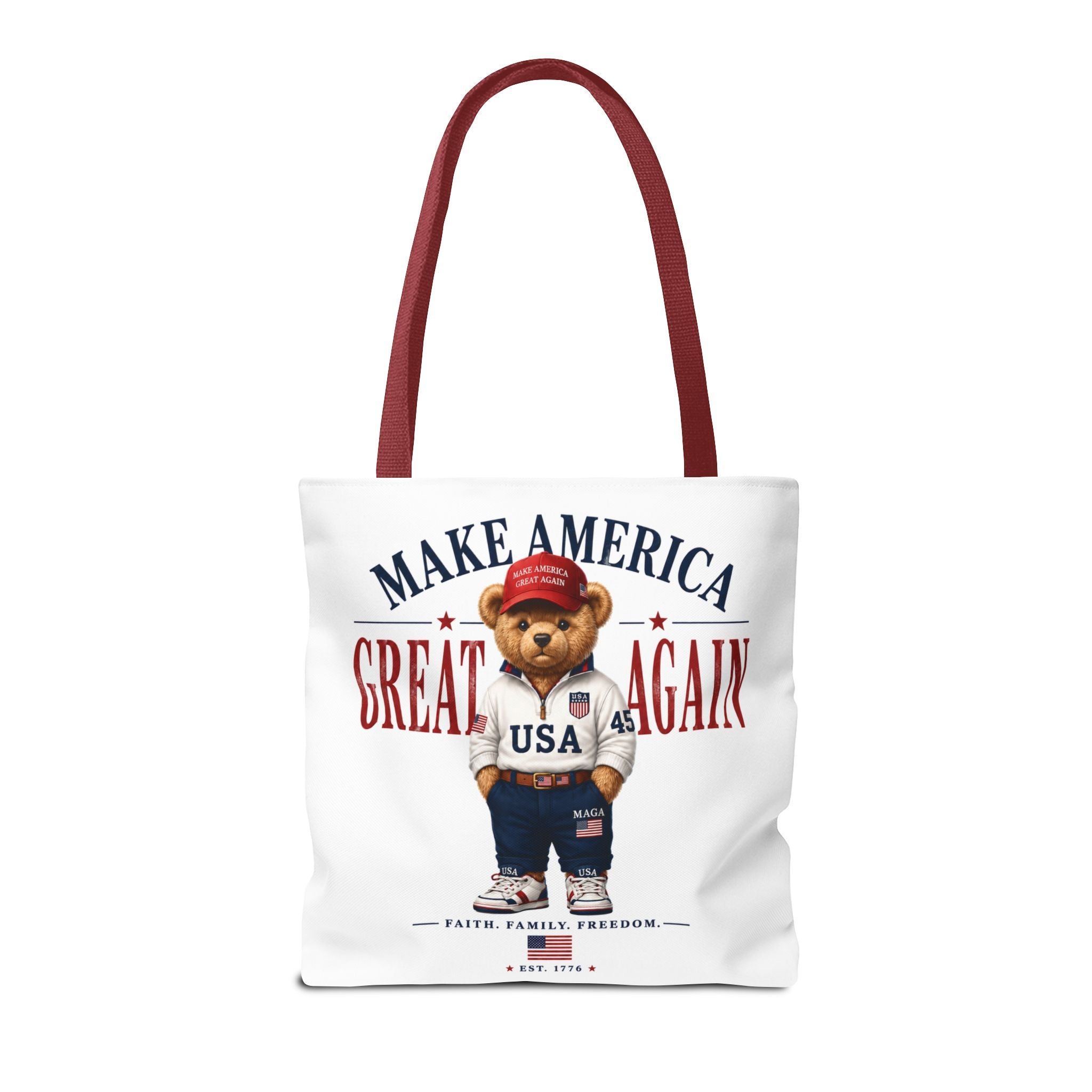 Make America Great Again Patriotic Teddy Bear Tote Bag