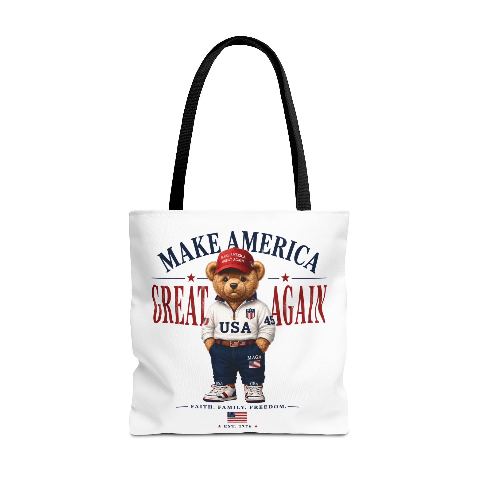 Make America Great Again Patriotic Teddy Bear Tote Bag