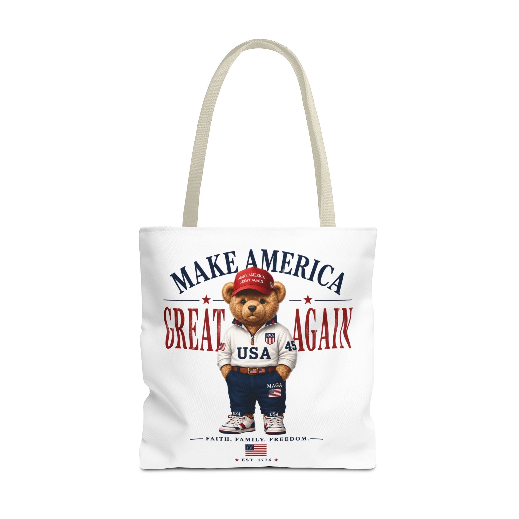 Make America Great Again Patriotic Teddy Bear Tote Bag