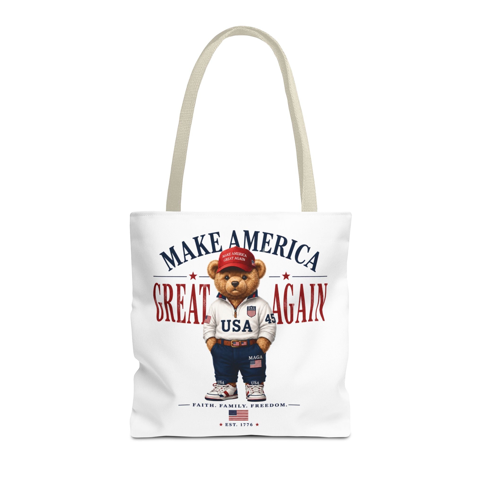 Make America Great Again Patriotic Teddy Bear Tote Bag
