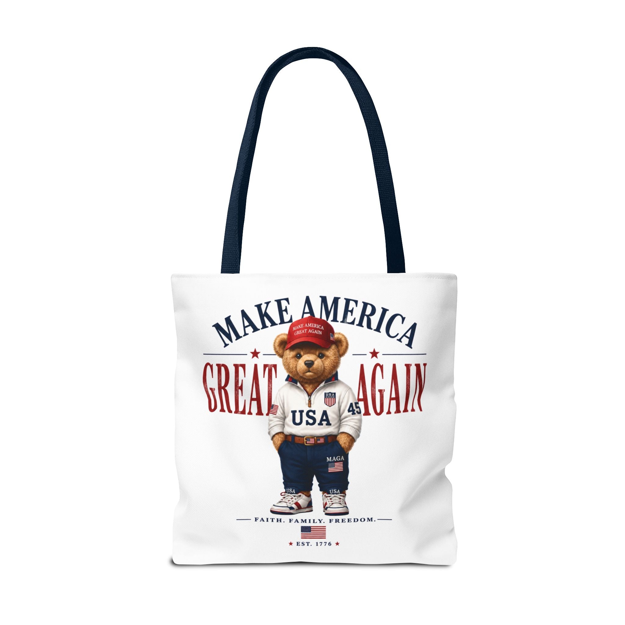 Make America Great Again Patriotic Teddy Bear Tote Bag