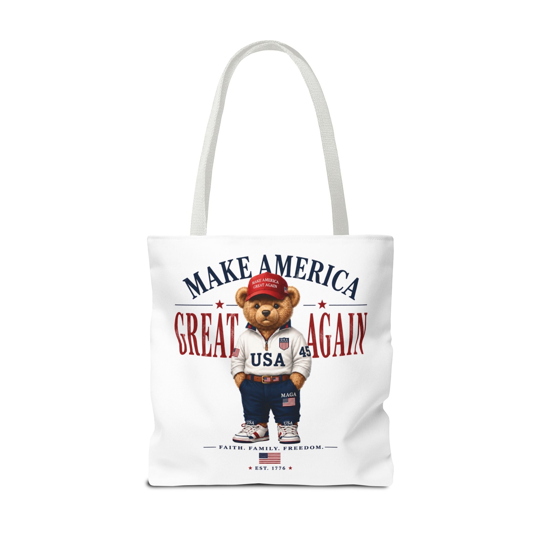 Make America Great Again Patriotic Teddy Bear Tote Bag