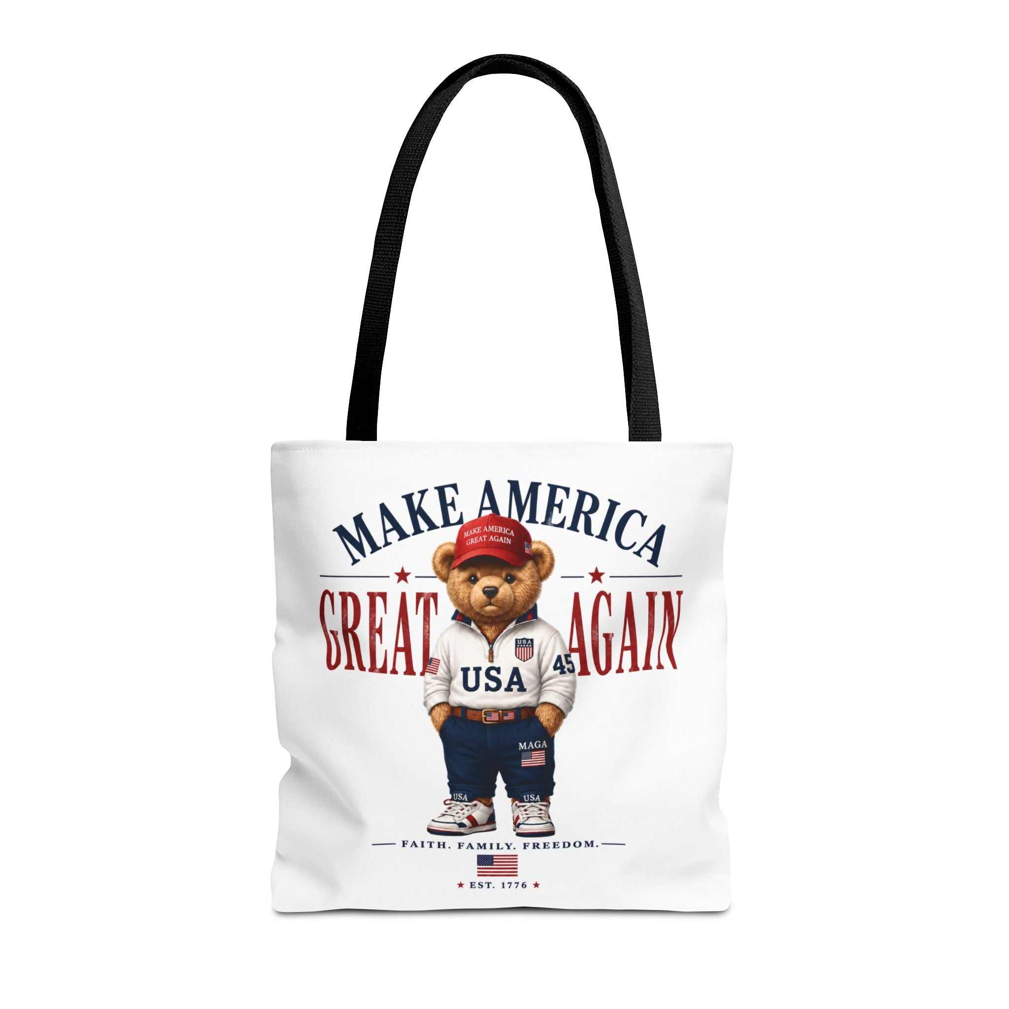 Make America Great Again Patriotic Teddy Bear Tote Bag