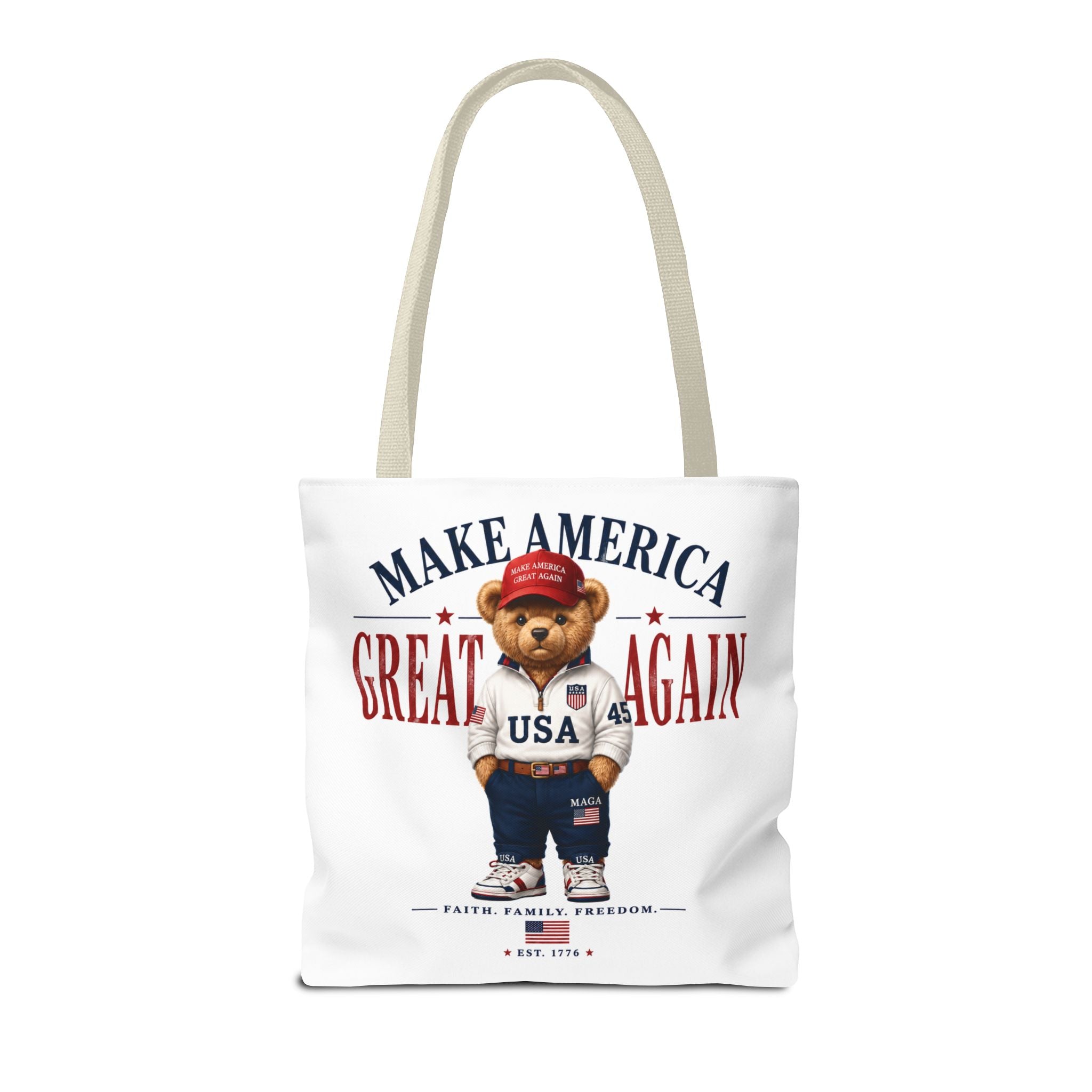 Make America Great Again Patriotic Teddy Bear Tote Bag