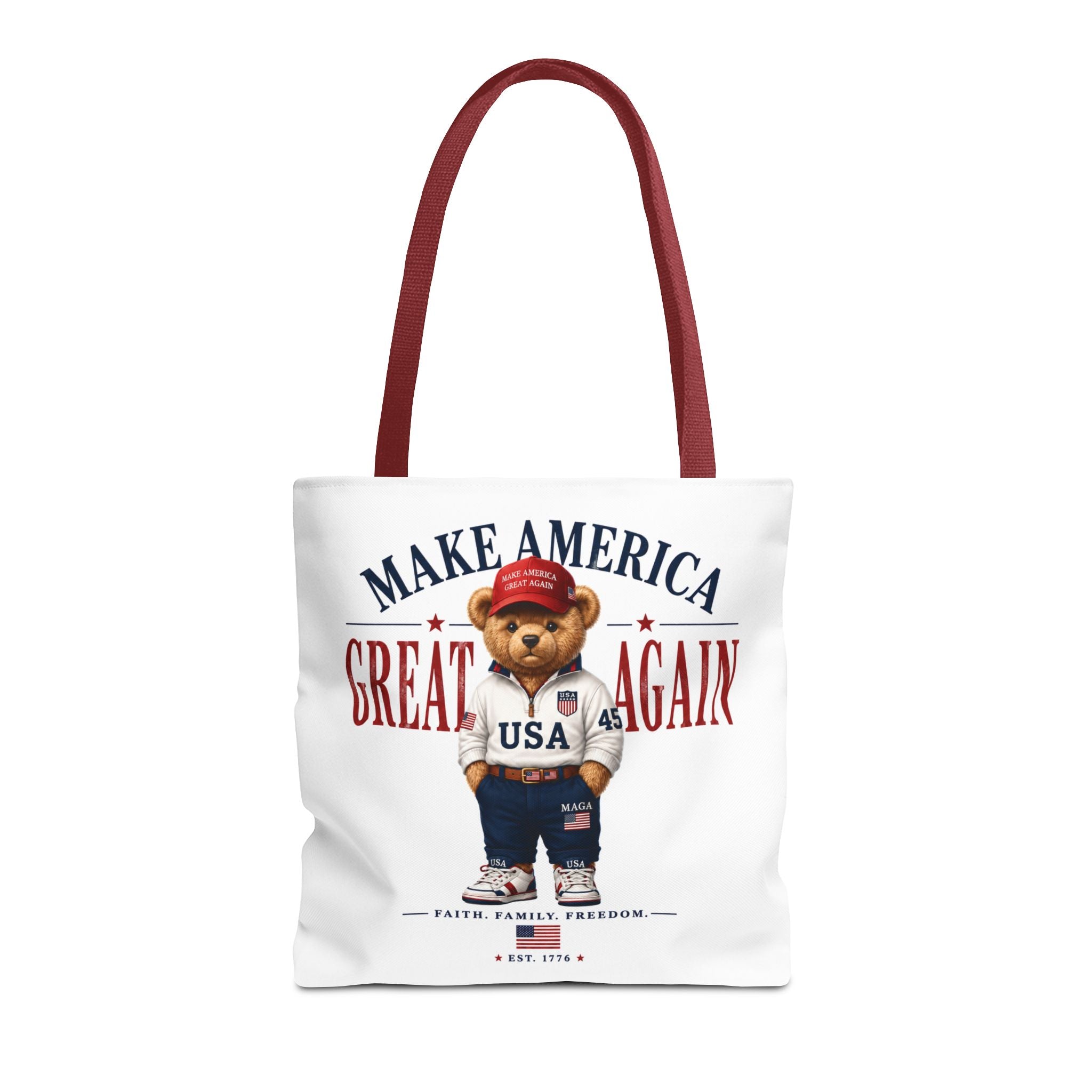 Make America Great Again Patriotic Teddy Bear Tote Bag
