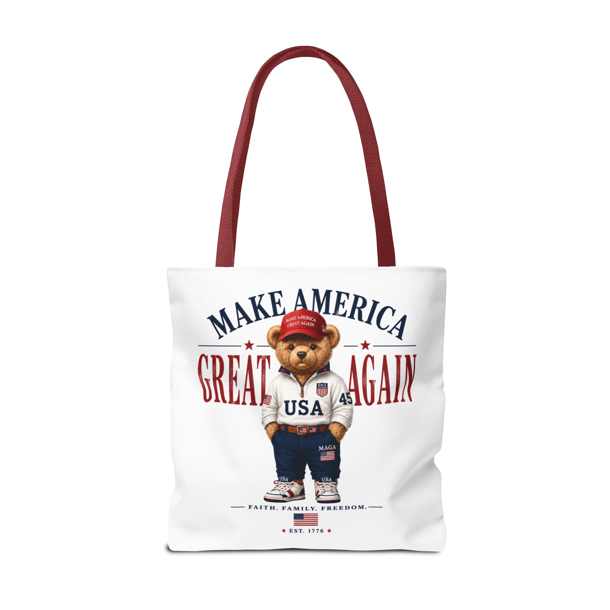 Make America Great Again Patriotic Teddy Bear Tote Bag