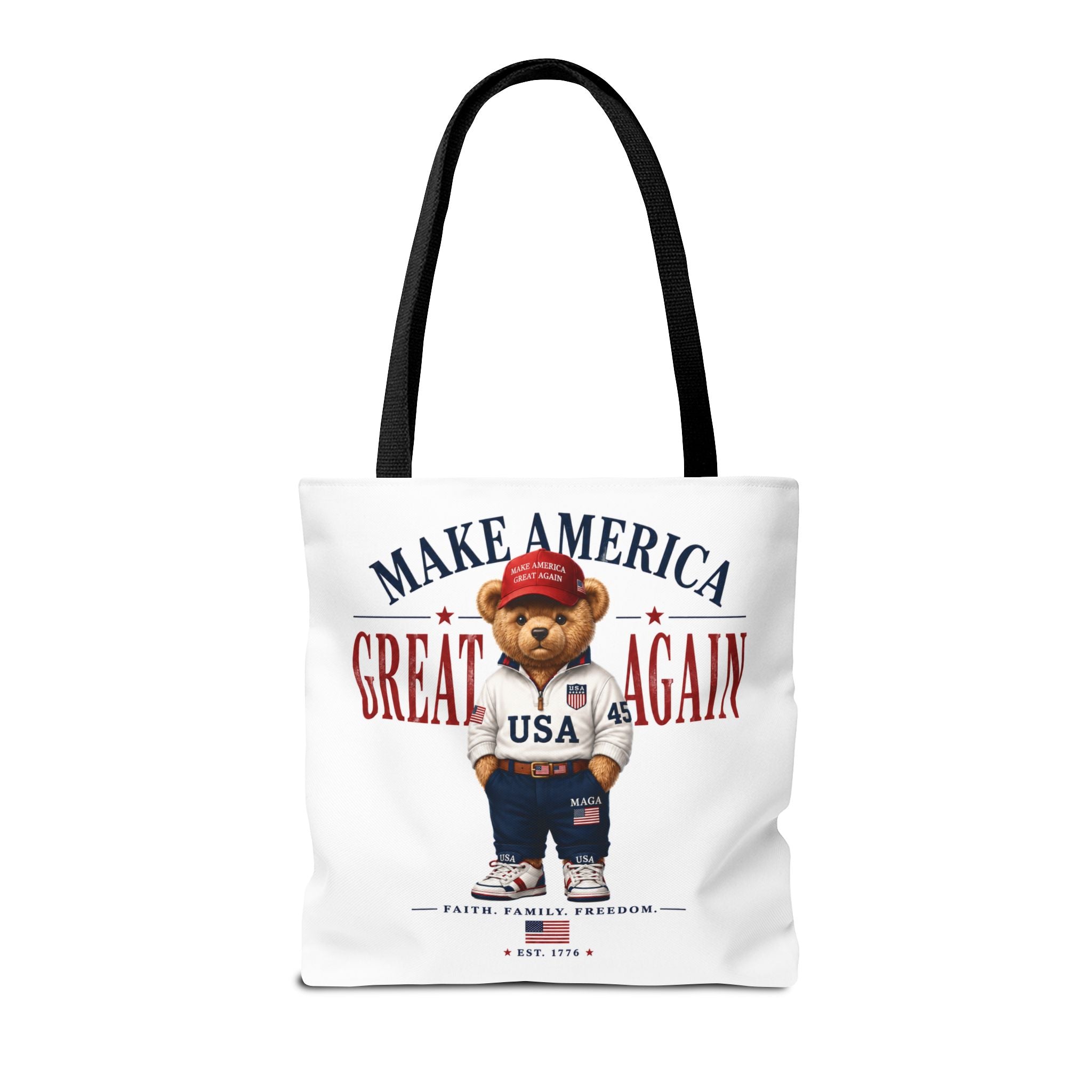 Make America Great Again Patriotic Teddy Bear Tote Bag