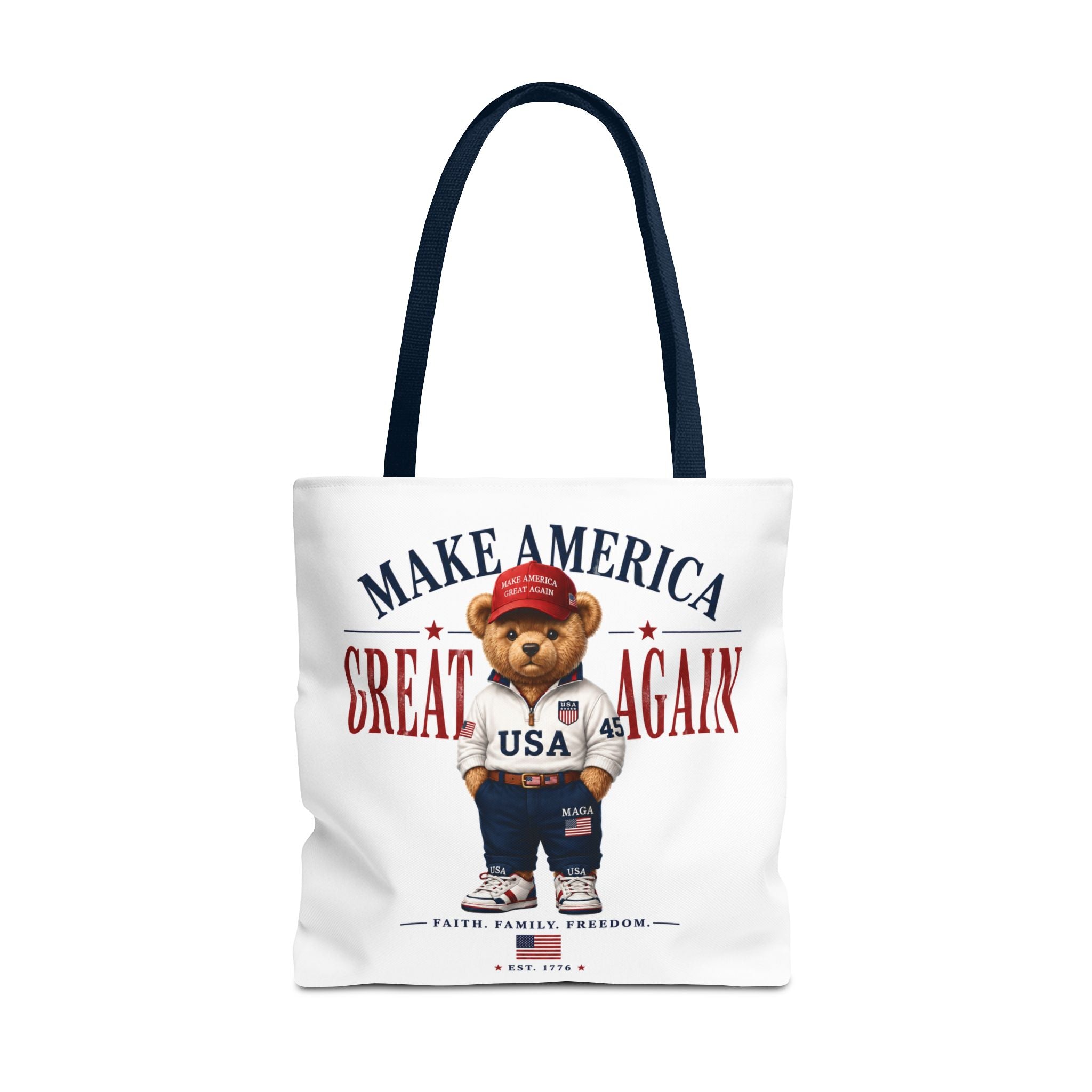 Make America Great Again Patriotic Teddy Bear Tote Bag