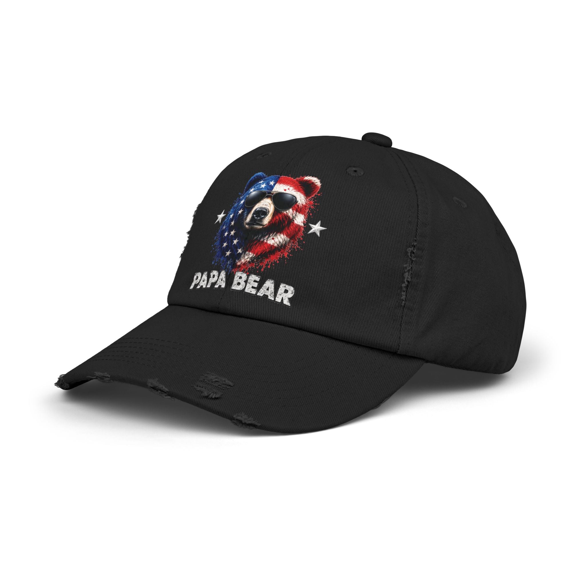Papa Bear Distressed Flag Cap