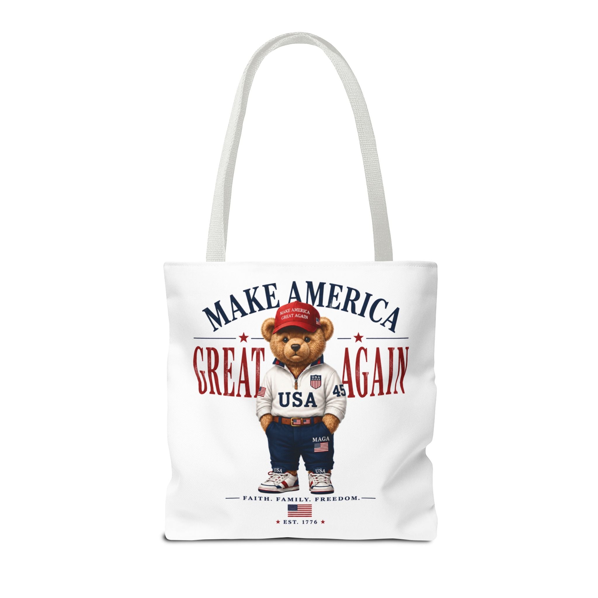 Make America Great Again Patriotic Teddy Bear Tote Bag